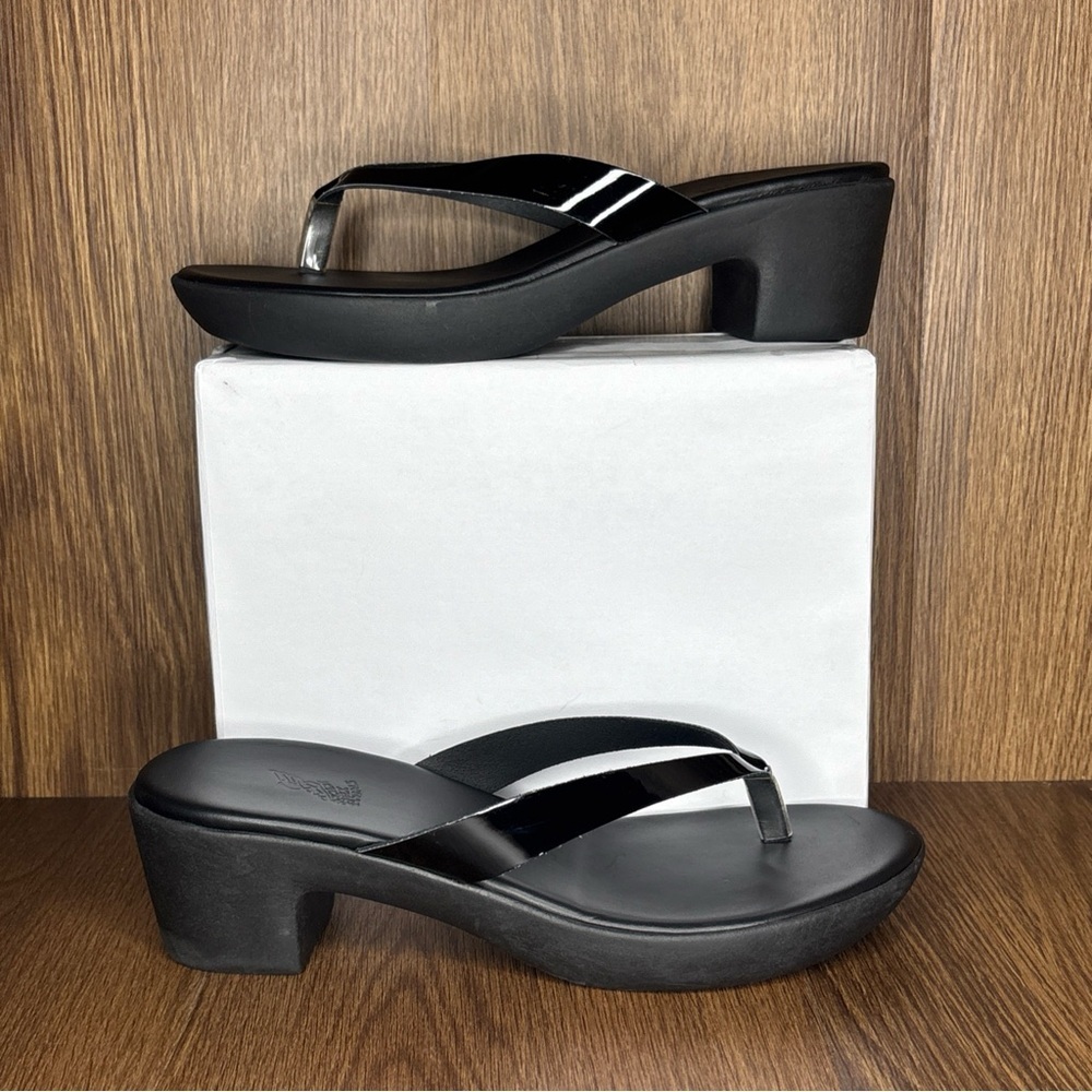 Ancient Greek Sandals Black Platform Flip Flops EU 42 US 11 Women